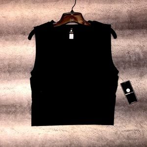 Black Electric Yoga Top